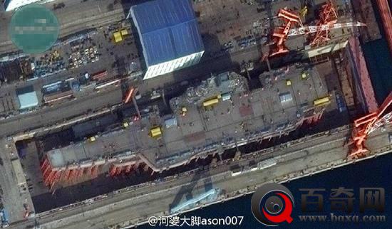 首艘国产航母最新卫星照曝光 甲板比辽宁舰更合理