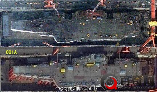 首艘国产航母最新卫星照曝光 甲板比辽宁舰更合理