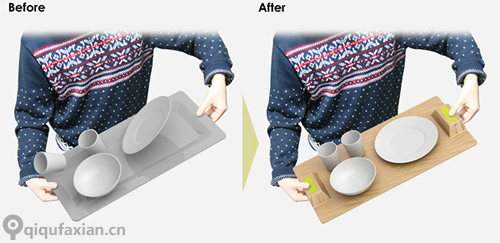 Magic Tray 魔术托盘 餐具会稳稳的站在托盘上