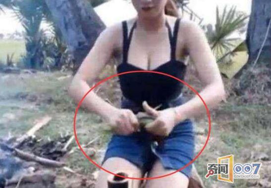 和女同事去山上野炊，口水直流