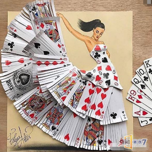化腐朽为神奇创意设计，扑克牌回形针废报纸都能当裙子