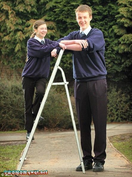 英国小巨人高达2.3米 仅有15岁