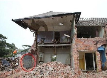 男子建房拆除墙体时，发现里面有一奇怪“图案”，询问专家放心了