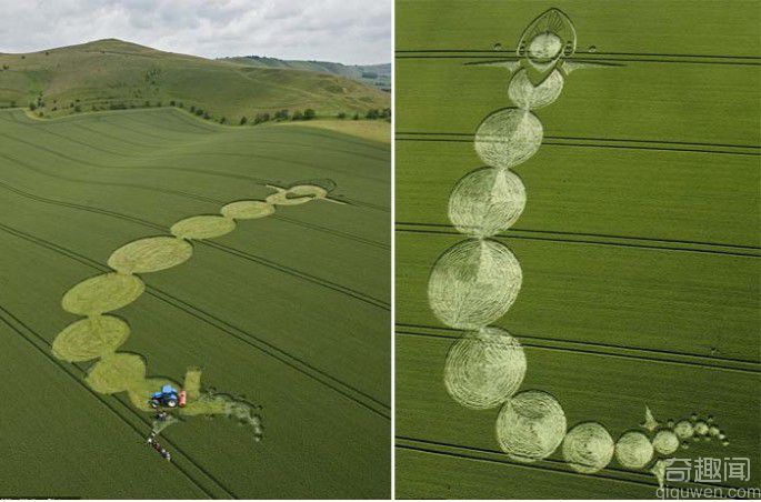 英国惊现麦田怪圈"金星凌日" 神秘图案