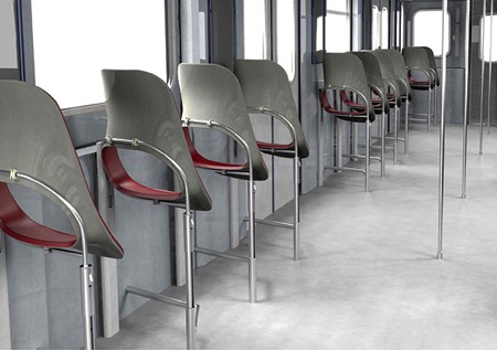 可升降的半站立式座椅 完美解决早高峰问题