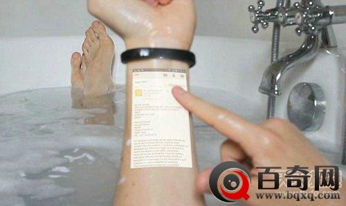 智能手环将画面投射皮肤：手臂变触摸屏
