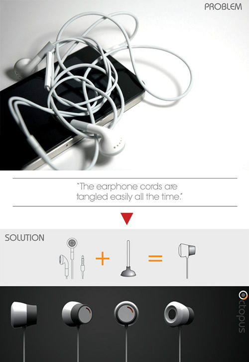 Octopus吸盘耳机 吸附屏幕帮你收纳