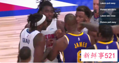 詹姆斯肘击活塞小将获生涯第二次被驱逐