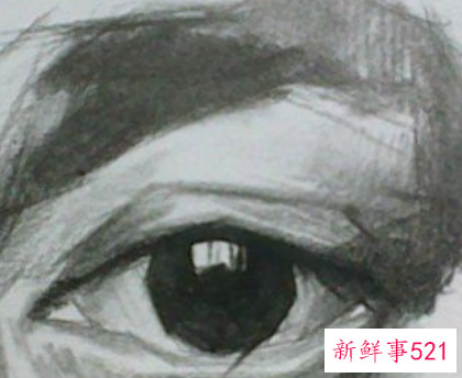 素描画眼睛的步骤图 眉毛