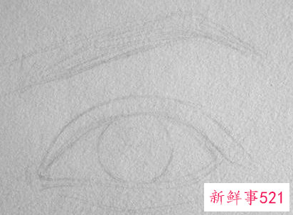 素描画眼睛的步骤图 眉毛