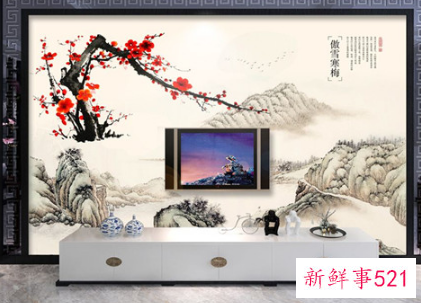 电视背景墙用山水画风水好吗
