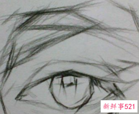 素描画眼睛的步骤图 眉毛