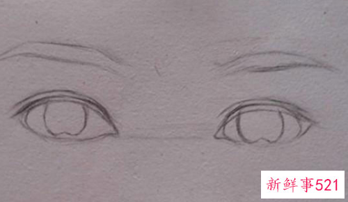 素描画眼睛的步骤图 眉毛