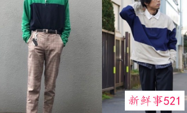 阔腿裤配polo衫男生