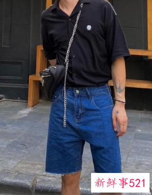 阔腿裤配polo衫男生