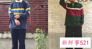 阔腿裤配polo衫男生