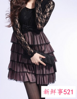 小个子穿蛋糕裙示范