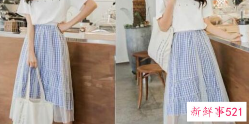 蓝色纱裙搭配什么好看