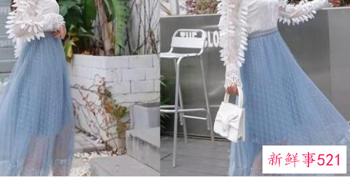 蓝色纱裙搭配什么好看