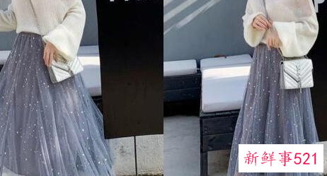 蓝色纱裙搭配什么好看