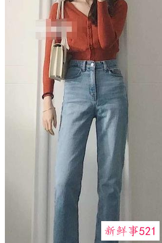 直筒裤穿搭图片