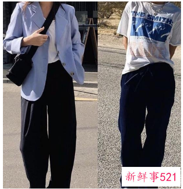 直筒裤穿搭图片