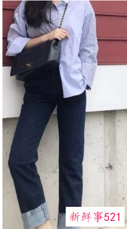 直筒裤穿搭图片