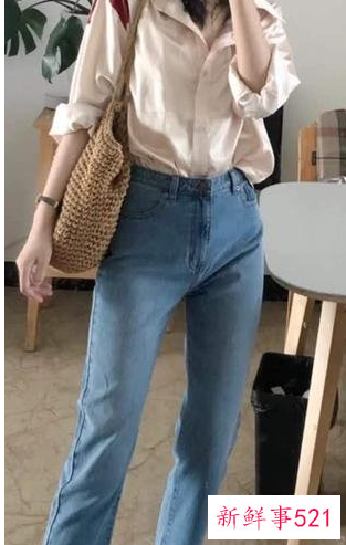 直筒裤穿搭图片