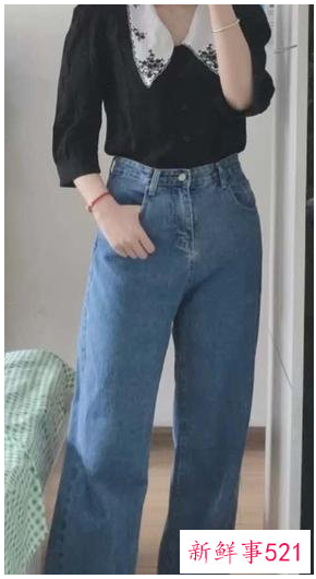 直筒裤穿搭图片