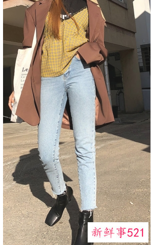 直筒裤穿搭图片