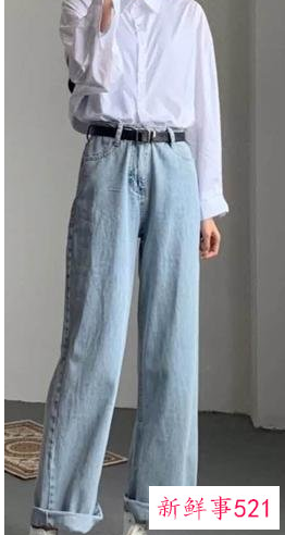 直筒裤穿搭图片