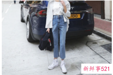 直筒裤穿搭图片