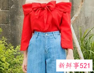 一字肩上衣搭配图片