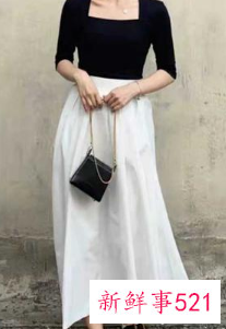 高腰开叉半身裙长裙搭配什么上衣