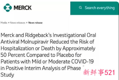 默沙东新冠口服药物效果如何
