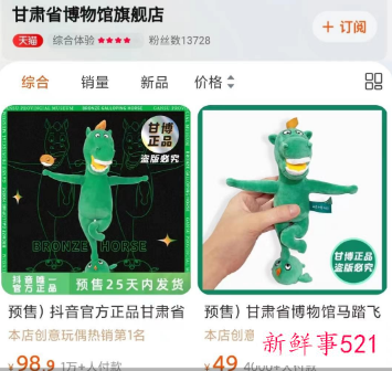 “马踏飞燕”玩具遭盗版仿造，甘肃省博物馆发步声明