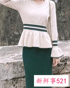 墨绿色半裙搭配图