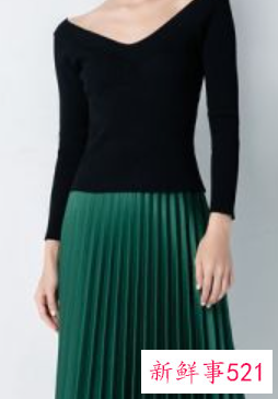 墨绿色半裙搭配图