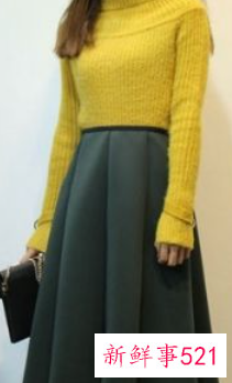 墨绿色半裙搭配图