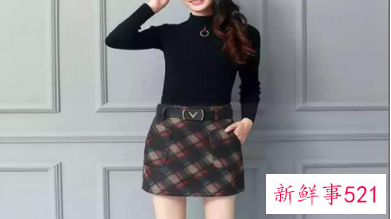 冬季棕色裙子搭配图片