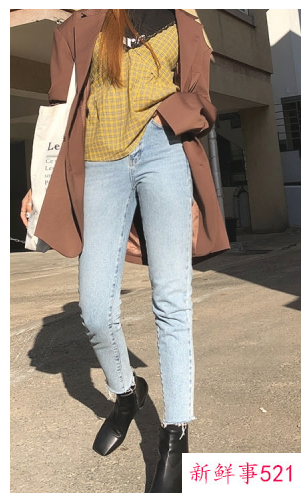 小直筒牛仔裤搭配解说