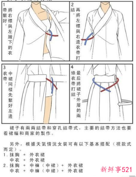 汉服男一片式下裙怎么穿