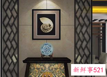 正对入户门墙上挂画