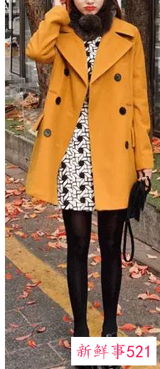 大衣搭配连衣裙