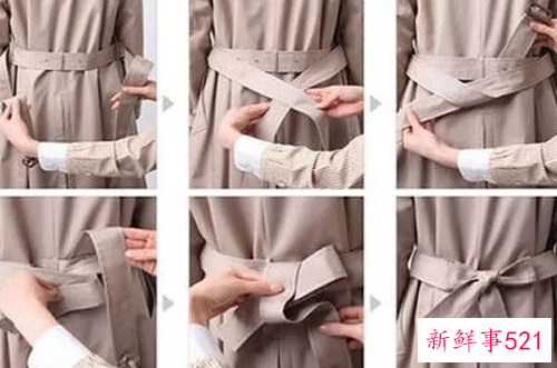 大衣腰带怎么系好看