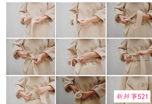 大衣腰带怎么系好看