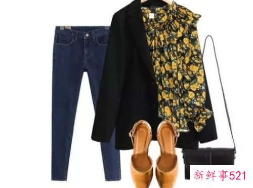 碎花衬衫的各种搭配