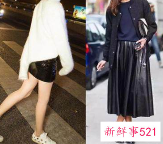 秋冬长款皮裙怎么搭配