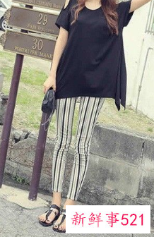 黑白条纹裤子搭配什么上衣