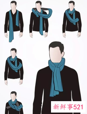 长条丝巾怎么系好看男